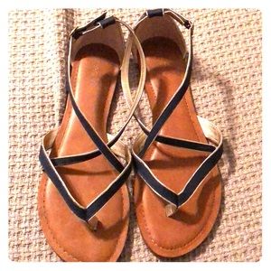Blue and Gold sandals